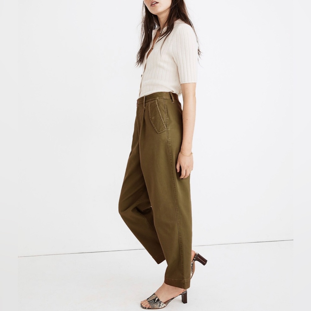 Madewell pleated tapered wide leg pants
